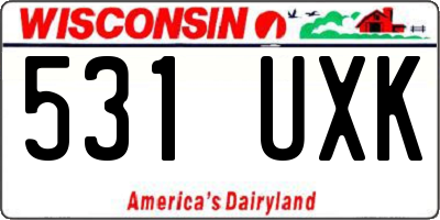 WI license plate 531UXK