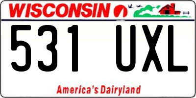 WI license plate 531UXL