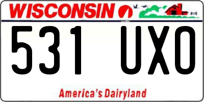 WI license plate 531UXO