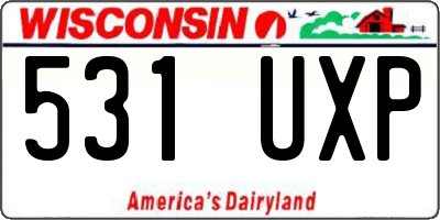 WI license plate 531UXP