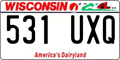 WI license plate 531UXQ