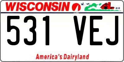 WI license plate 531VEJ