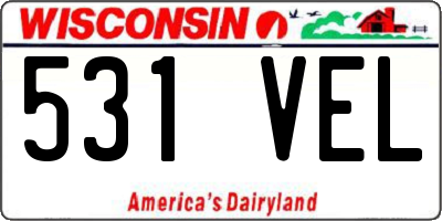 WI license plate 531VEL
