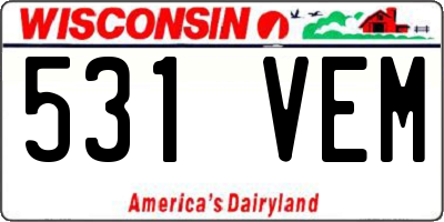 WI license plate 531VEM