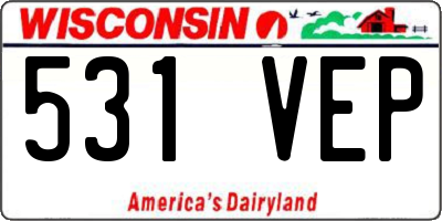 WI license plate 531VEP