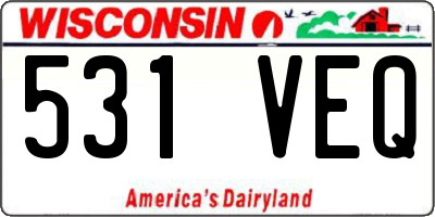 WI license plate 531VEQ