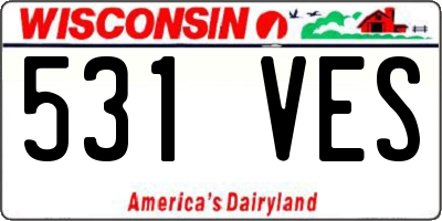 WI license plate 531VES