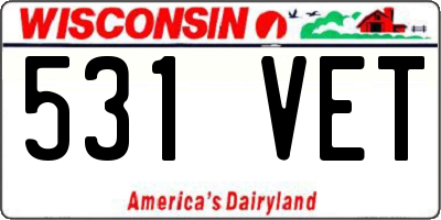 WI license plate 531VET