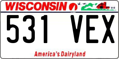 WI license plate 531VEX