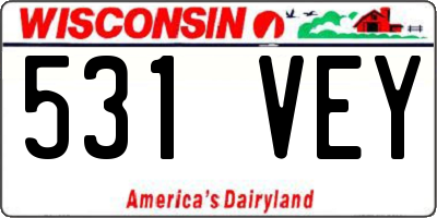 WI license plate 531VEY