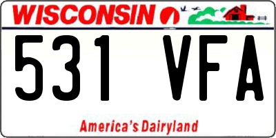 WI license plate 531VFA