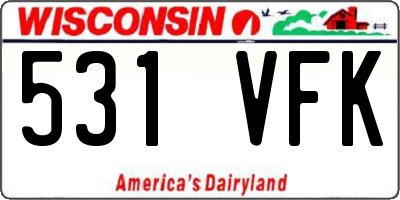 WI license plate 531VFK