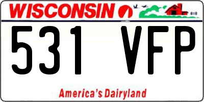 WI license plate 531VFP