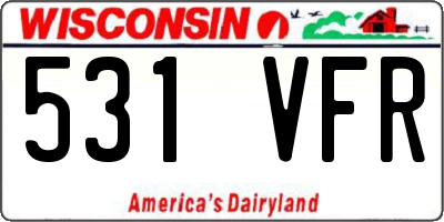 WI license plate 531VFR