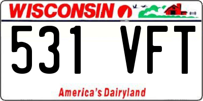 WI license plate 531VFT