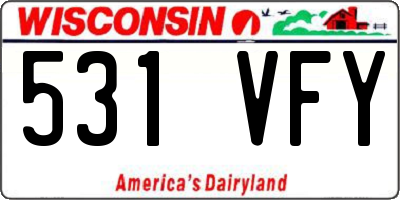WI license plate 531VFY