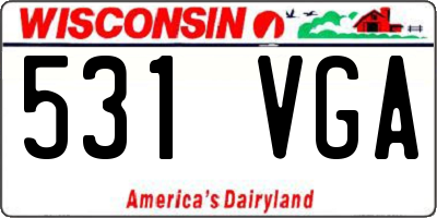 WI license plate 531VGA