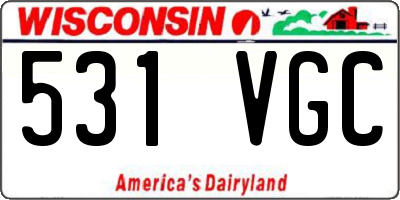 WI license plate 531VGC