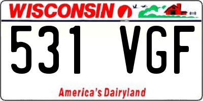 WI license plate 531VGF
