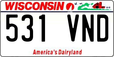 WI license plate 531VND