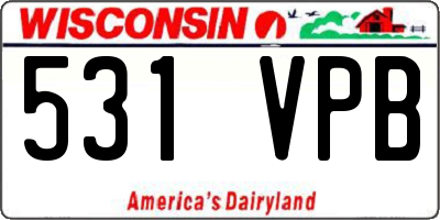 WI license plate 531VPB