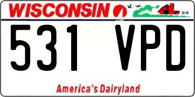 WI license plate 531VPD