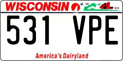 WI license plate 531VPE