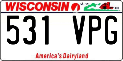 WI license plate 531VPG