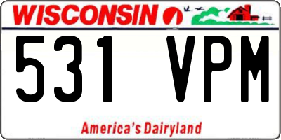 WI license plate 531VPM