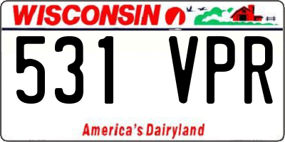WI license plate 531VPR