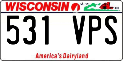 WI license plate 531VPS