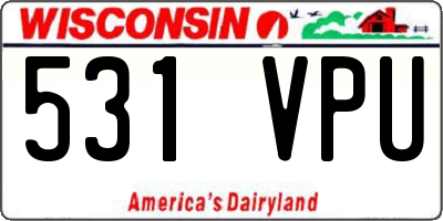 WI license plate 531VPU