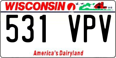 WI license plate 531VPV