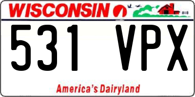 WI license plate 531VPX