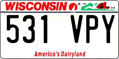 WI license plate 531VPY