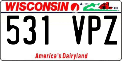 WI license plate 531VPZ