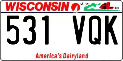 WI license plate 531VQK