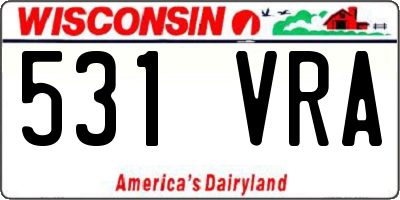 WI license plate 531VRA