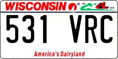 WI license plate 531VRC