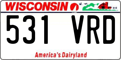 WI license plate 531VRD