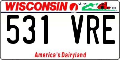 WI license plate 531VRE