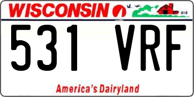 WI license plate 531VRF