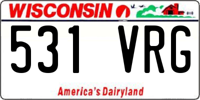 WI license plate 531VRG