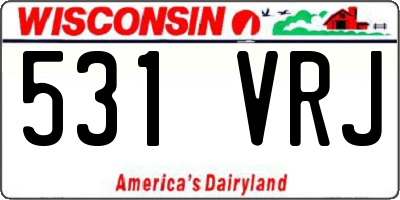 WI license plate 531VRJ