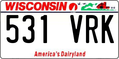 WI license plate 531VRK