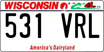 WI license plate 531VRL