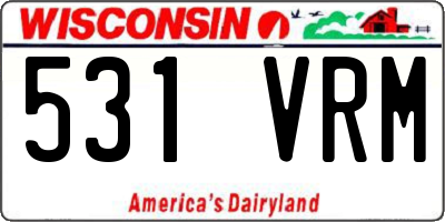 WI license plate 531VRM
