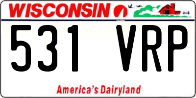 WI license plate 531VRP