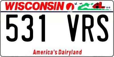WI license plate 531VRS