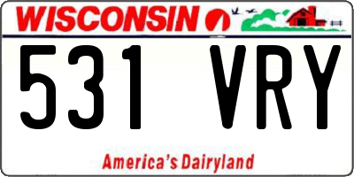 WI license plate 531VRY